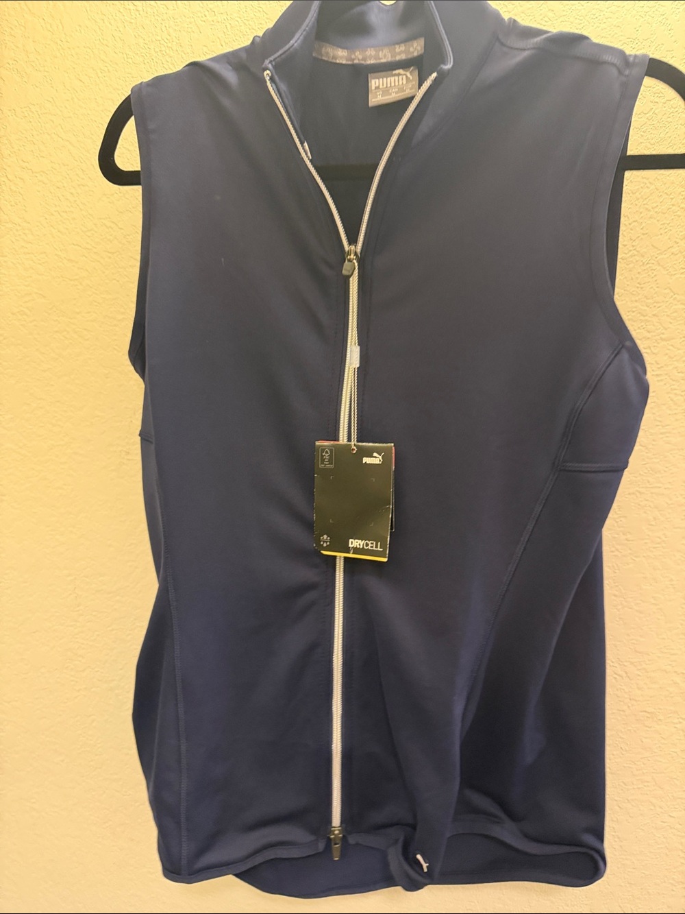 Puma Navy Sleeveless Zip-Up Athletic Vest